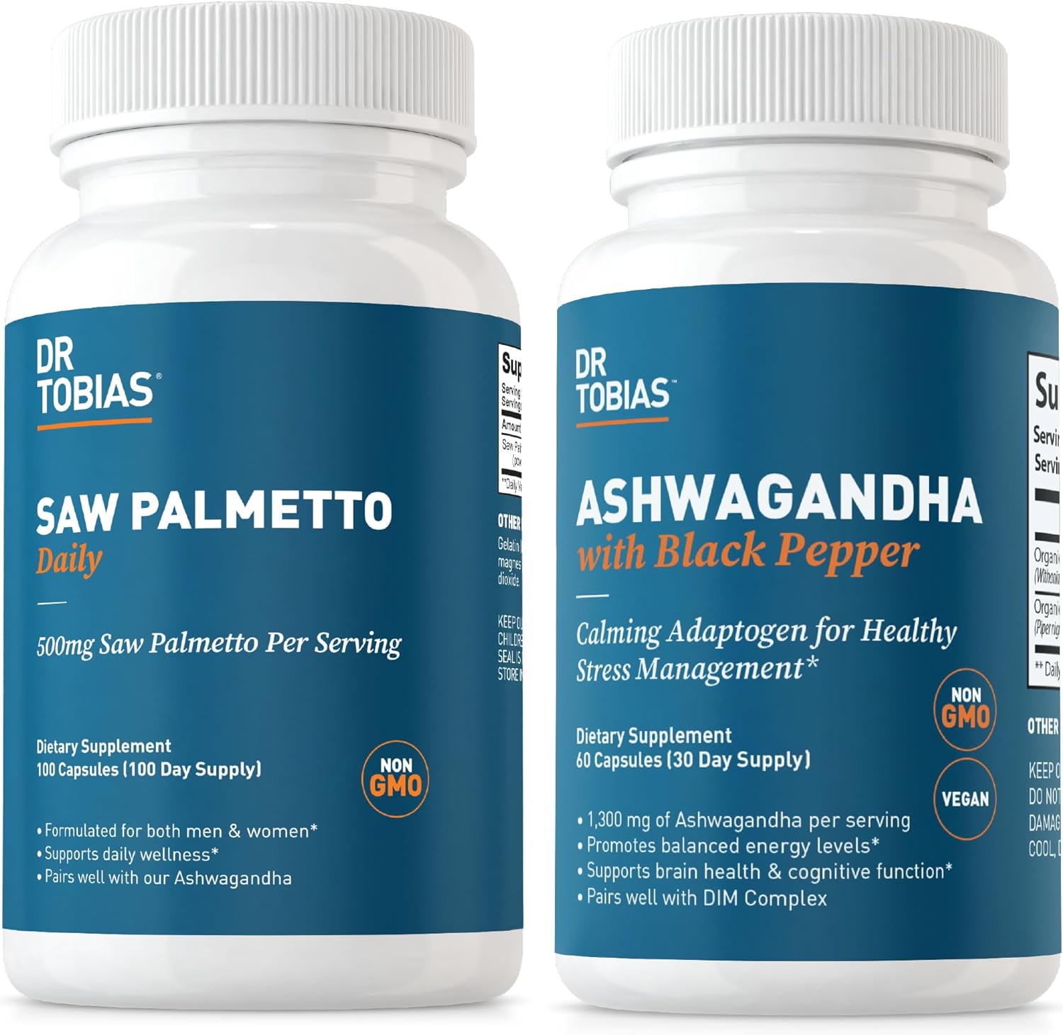 Saw Palmetto and Ashwagandha Capsules for Hormonal Health in Men & Women - Resilience & Balance Support - Non-GMO