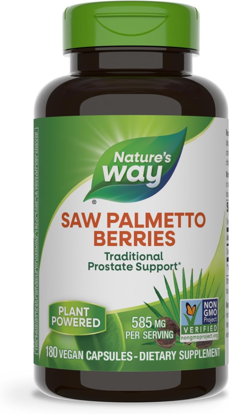 Saw Palmetto Berries Capsules - Prostate Support, 585mg per Serving, Non-GMO, Vegan, 180 Count