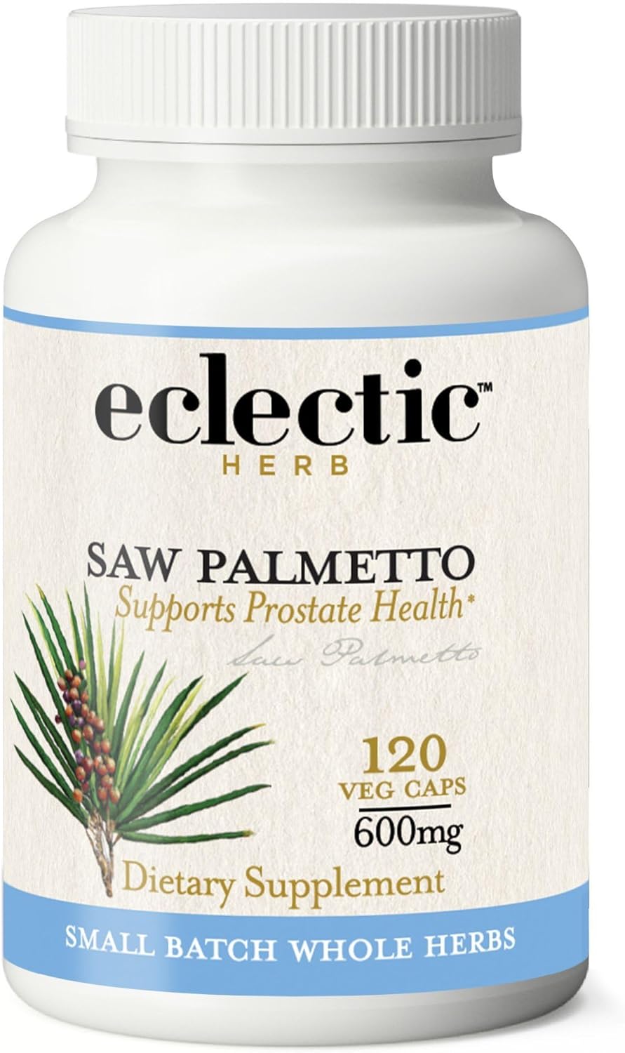 Saw Palmetto Capsules by Eclectic Institute: Prostate Health Support, Non-GMO, Vegan - 120 count