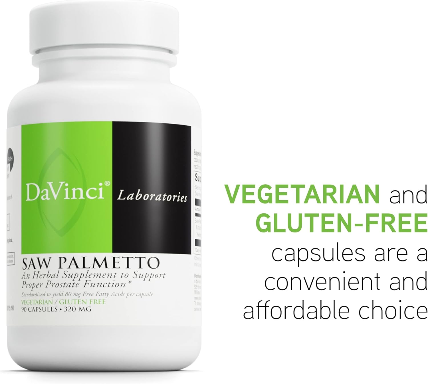 Saw Palmetto Dietary Supplement for Prostate Health, Premenstrual Support, and Lactation - 90 Vegetarian Capsules