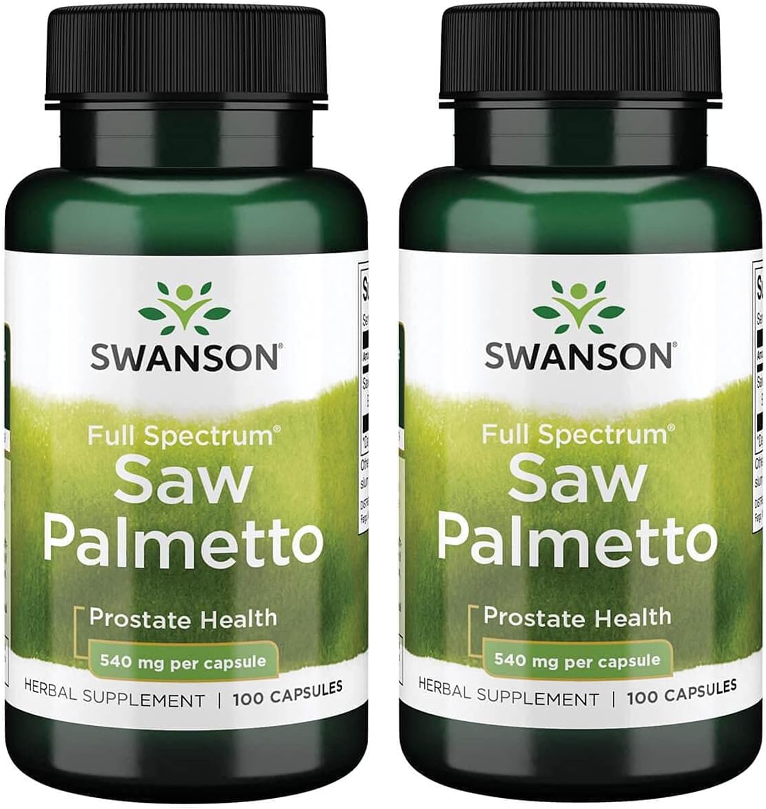Saw Palmetto Herbal Supplement for Men's Prostate & Urinary Health - Natural Hair Support - 540 mg 100 Capsules (2 Pack)