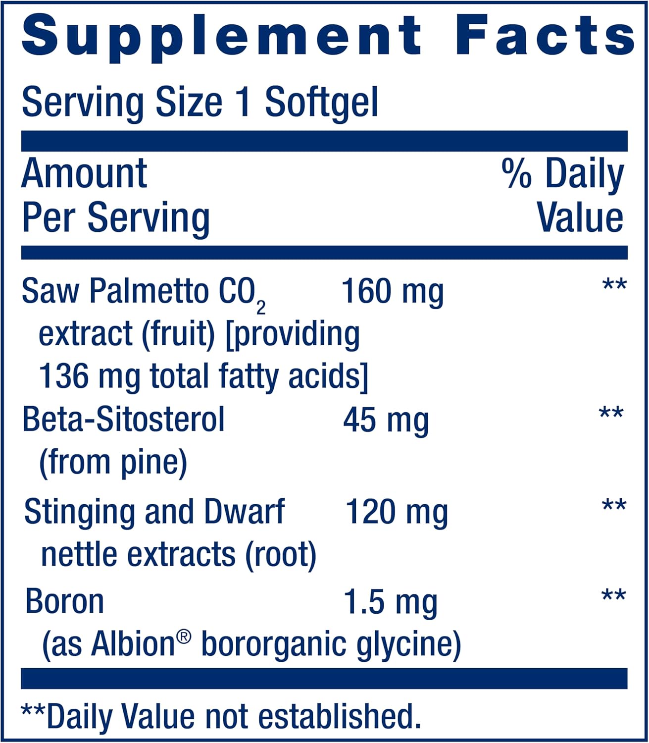 Saw Palmetto, Nettle Root & Beta-Sitosterol Softgels for Men, Supports Prostate & Hormone Health, 160mg Saw Palmetto, Gluten-Free, Non-GMO - 60ct