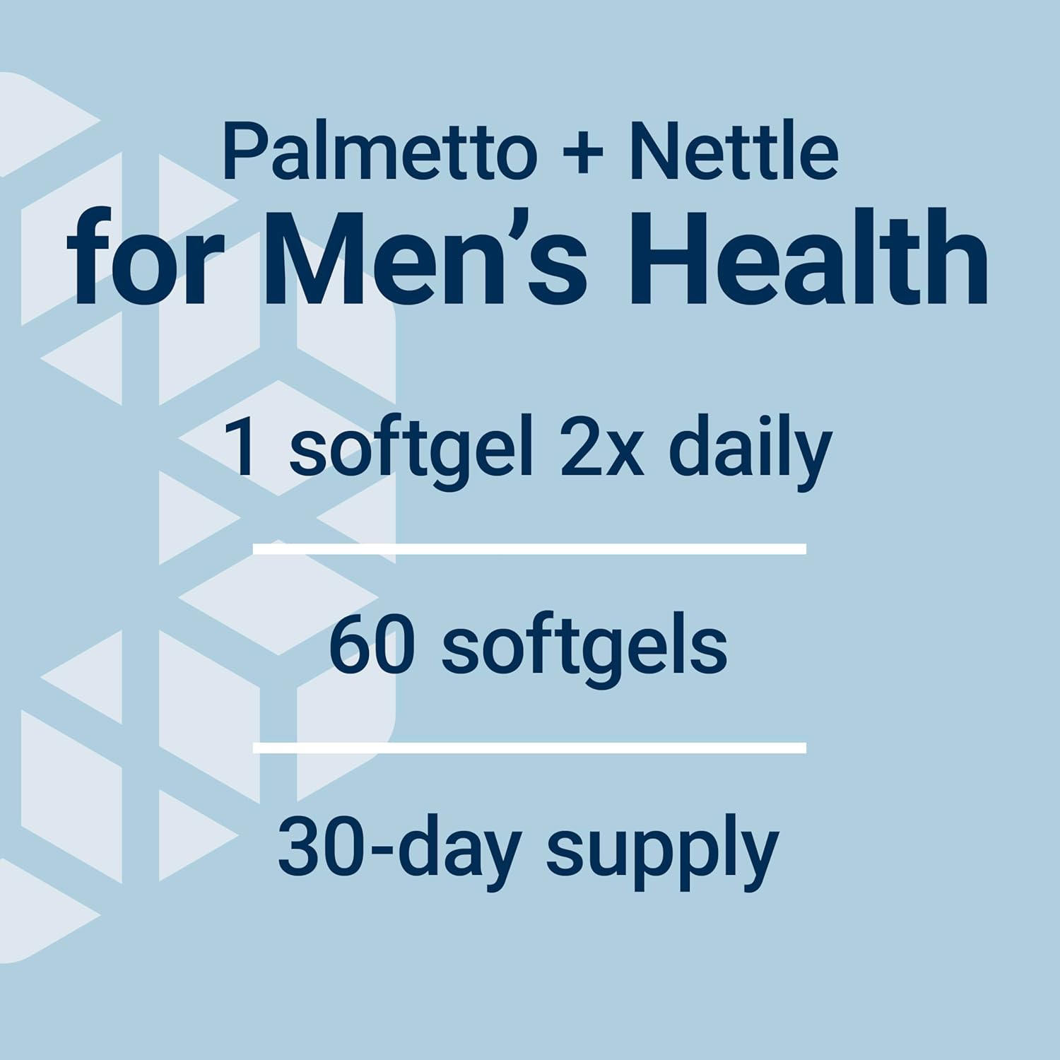 Saw Palmetto, Nettle Root & Beta-Sitosterol Softgels for Men, Supports Prostate & Hormone Health, 160mg Saw Palmetto, Gluten-Free, Non-GMO - 60ct