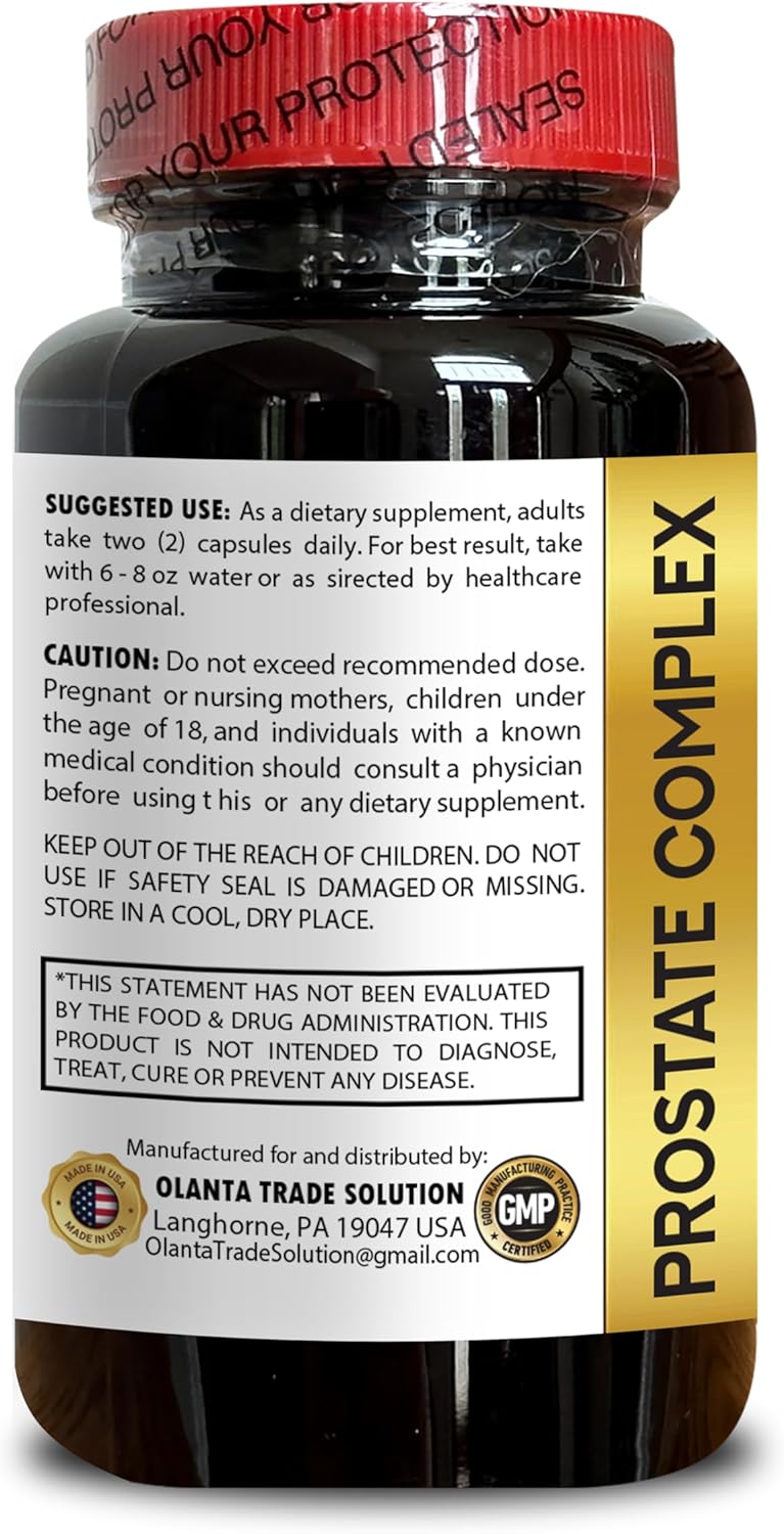 Saw Palmetto Prostate Complex Supplement for Men Over 50 - Nutritional Support and Wellness Formula - 1 Bottle