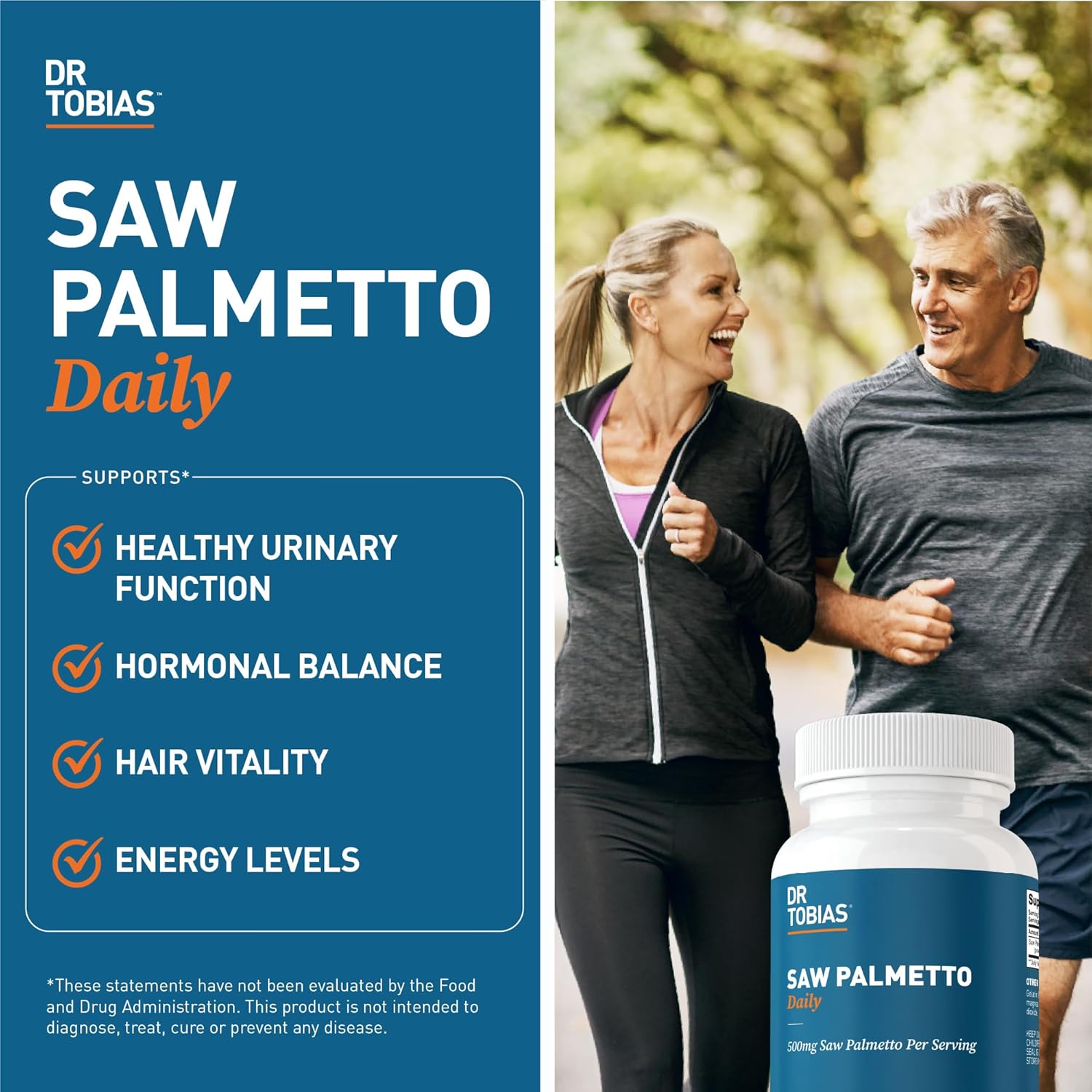 Saw Palmetto Supplement for Urinary Health, Hormonal Balance, Prostate & Hair Vitality - 500mg, 100 Capsules, Men & Women