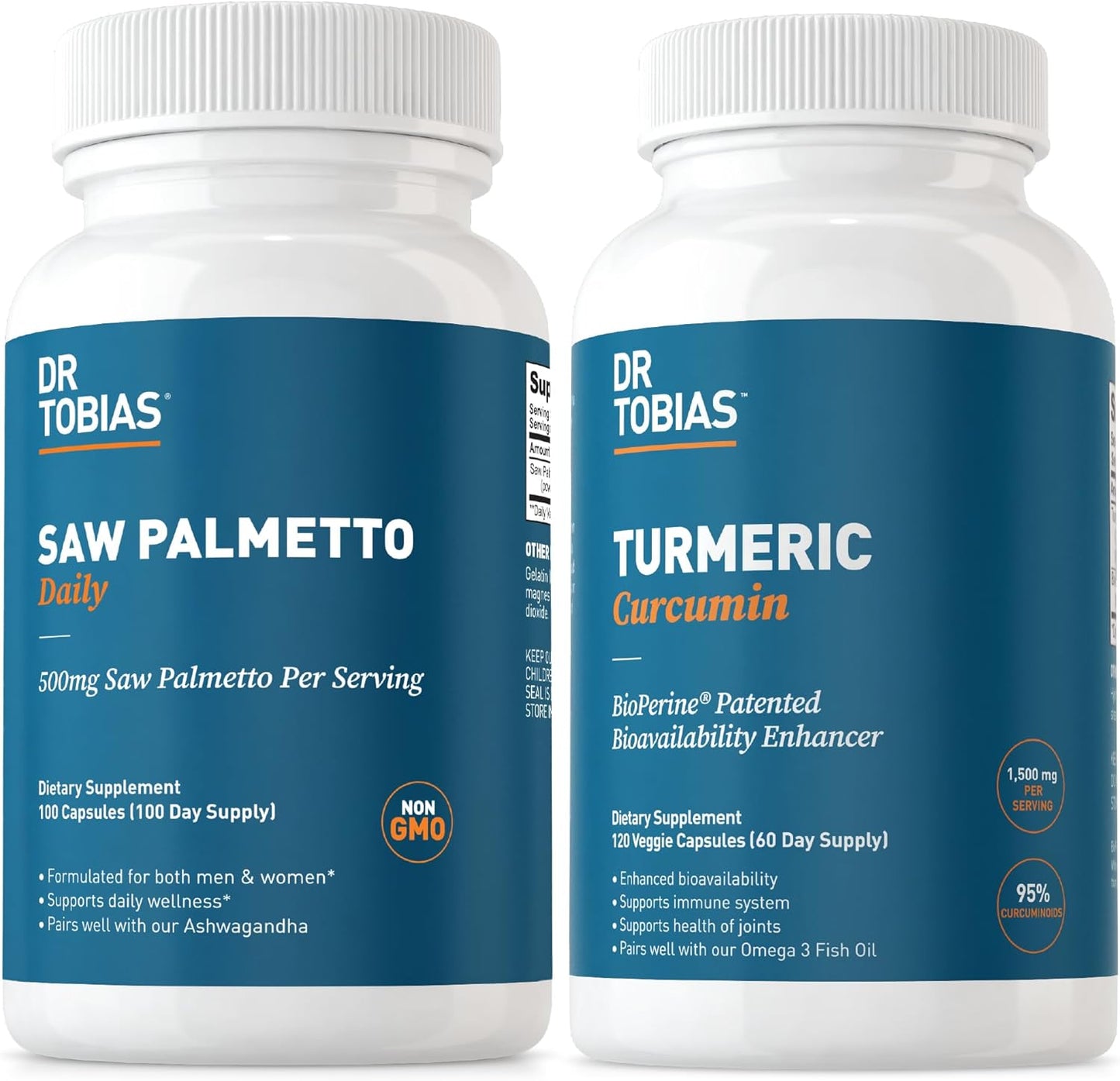 Saw Palmetto & Turmeric Curcumin Supplement for Immune Health, Joint Support, and Hormonal Balance, Non-GMO Formula for Men and Women