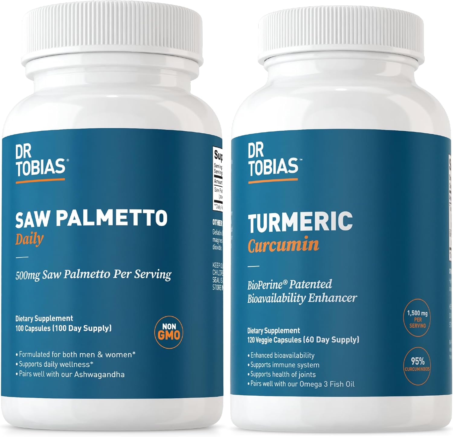 Saw Palmetto & Turmeric Curcumin Supplement for Immune Health, Joint Support, and Hormonal Balance, Non-GMO Formula for Men and Women