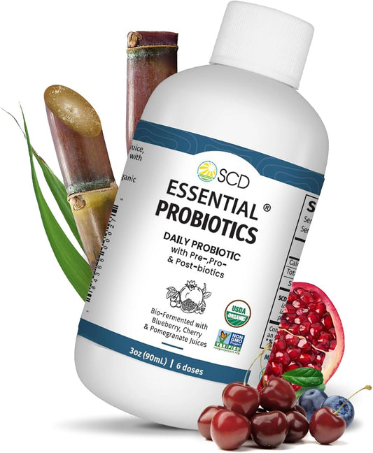 SCD Probiotics Essential Probiotics Liquid Supplement for Digestion, Immunity, Travel - Trial Size 3 fl oz