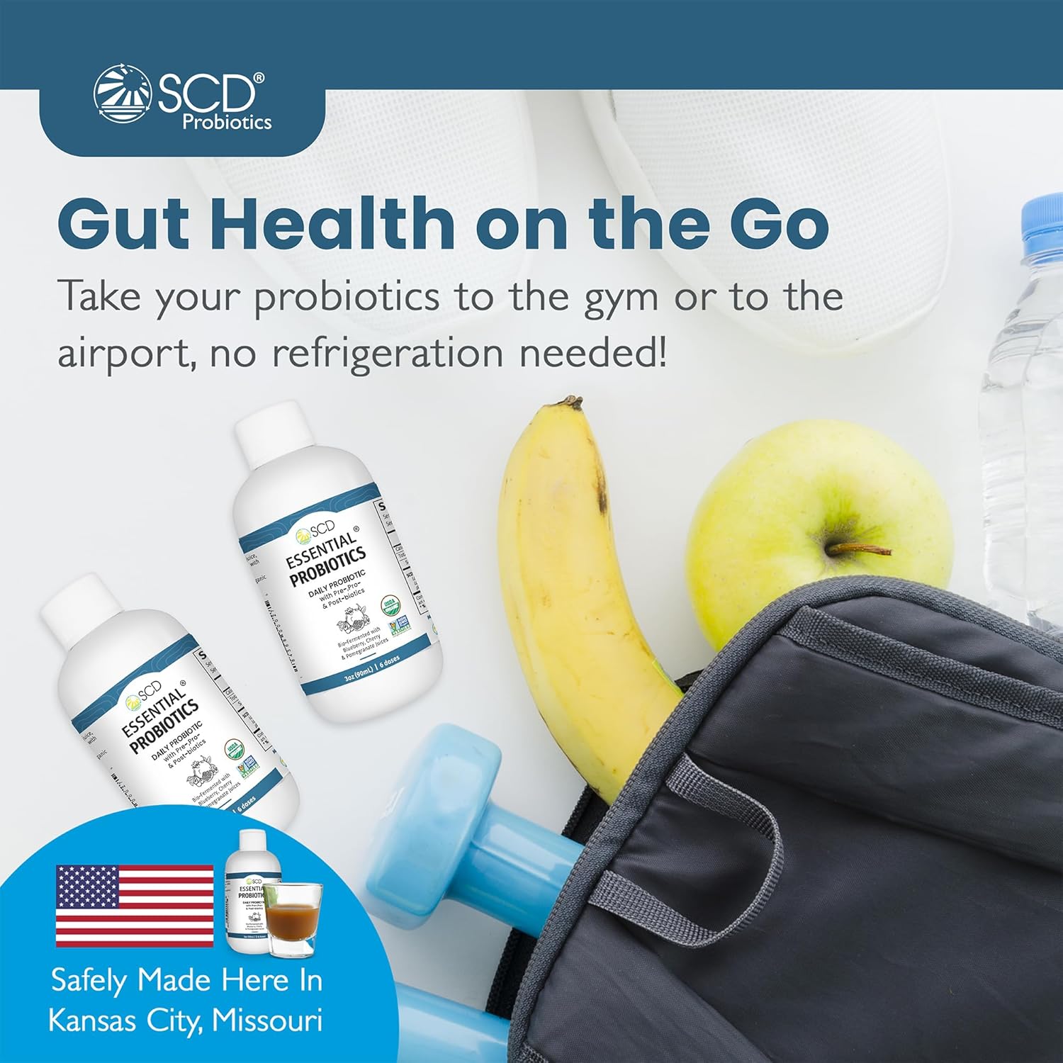 SCD Probiotics Essential Probiotics Liquid Supplement for Digestion, Immunity, Travel - Trial Size 3 fl oz