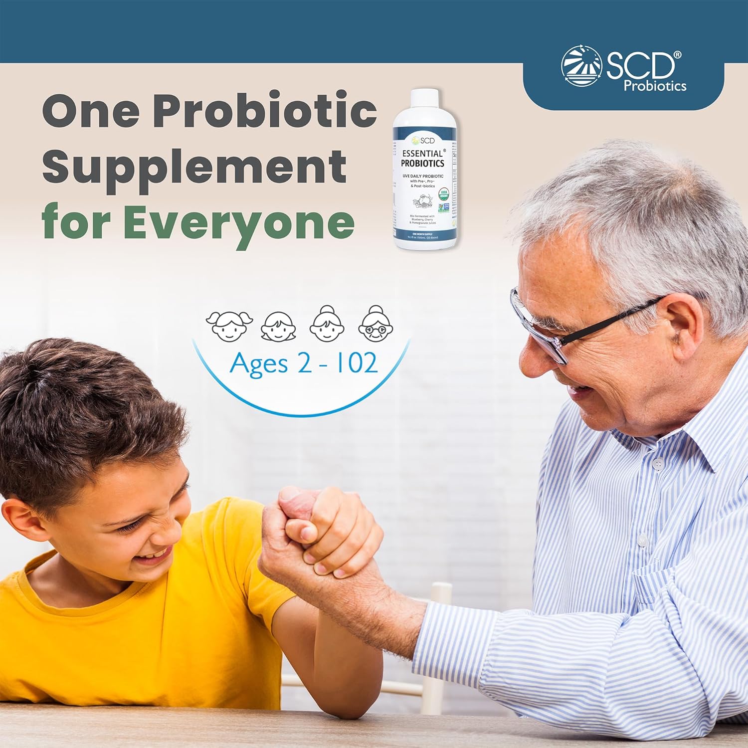 SCD Probiotics Essential Probiotics Liquid Supplement for Digestion, Immunity, Travel - Trial Size 3 fl oz