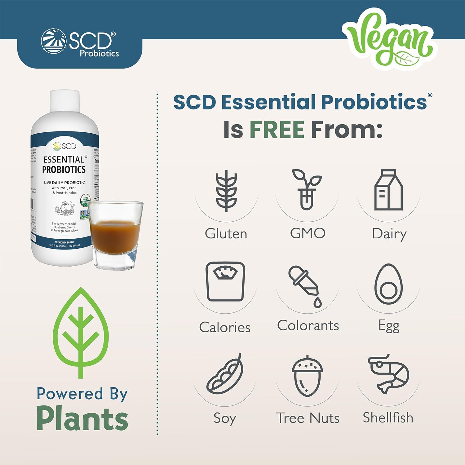 SCD Probiotics Essential Probiotics Liquid Supplement for Digestion, Immunity, Travel - Trial Size 3 fl oz