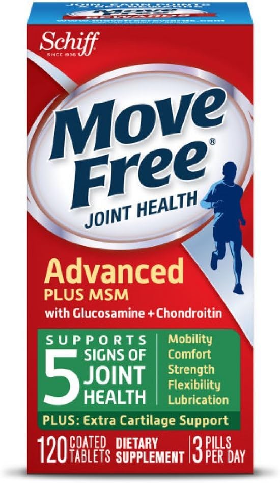 Schiff Move Free Advanced Plus MSM Tablets - Joint Health Supplement with Glucosamine and Chondroitin, 480 Tablets