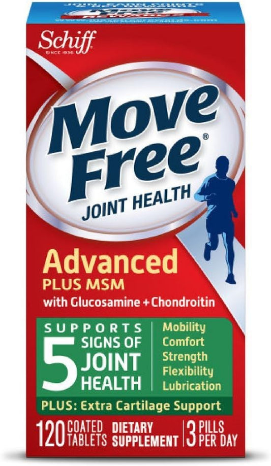 Schiff Move Free Advanced Plus MSM Tablets - Joint Health Supplement with Glucosamine and Chondroitin, 480 Tablets