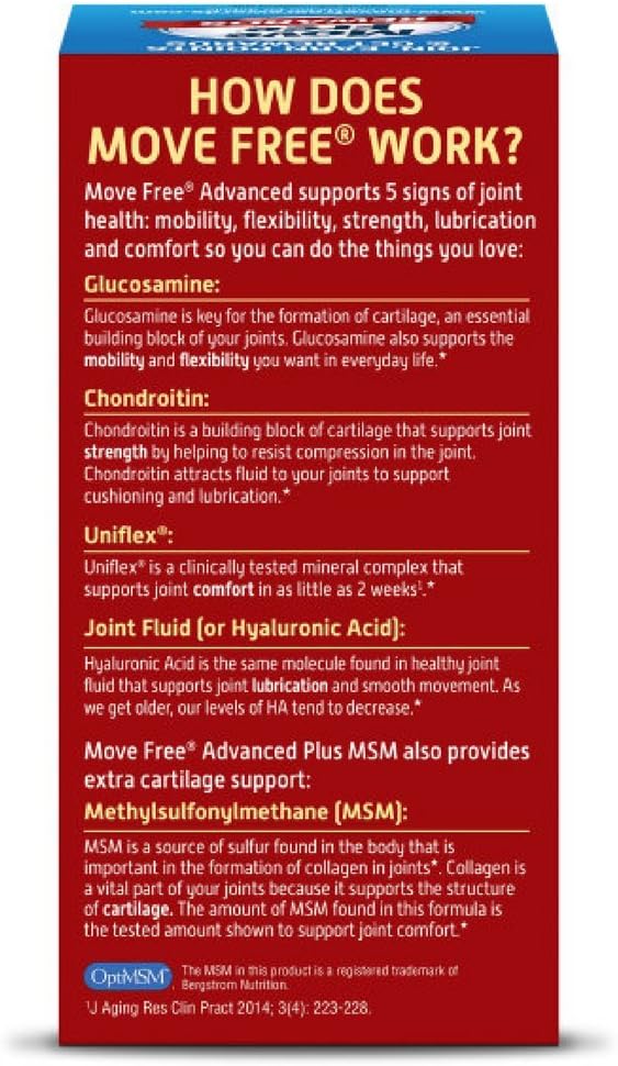 Schiff Move Free Advanced Plus MSM Tablets - Joint Health Supplement with Glucosamine and Chondroitin, 480 Tablets