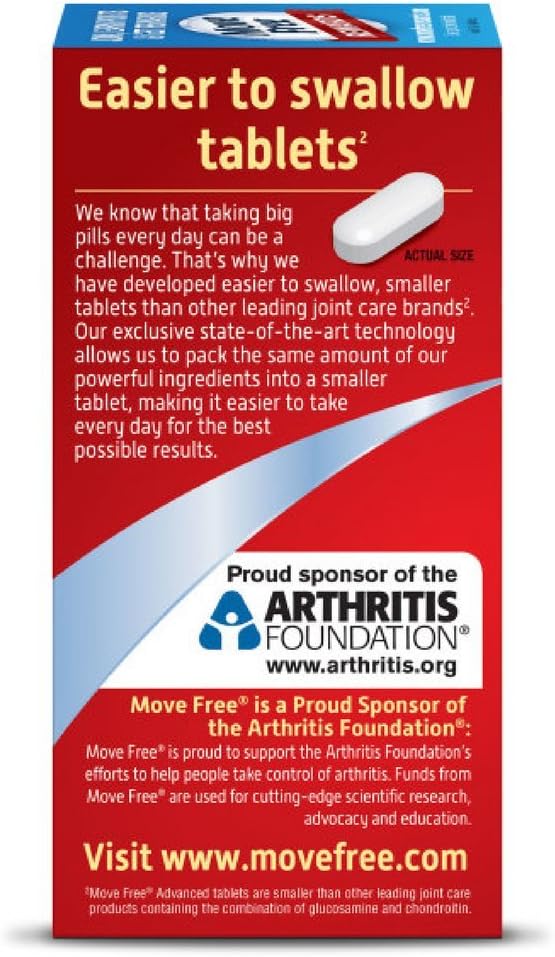 Schiff Move Free Advanced Plus MSM Tablets - Joint Health Supplement with Glucosamine and Chondroitin, 480 Tablets