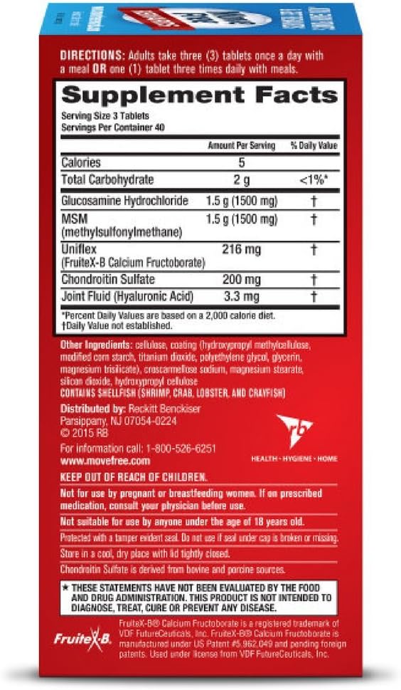 Schiff Move Free Advanced Plus MSM Tablets - Joint Health Supplement with Glucosamine and Chondroitin, 480 Tablets