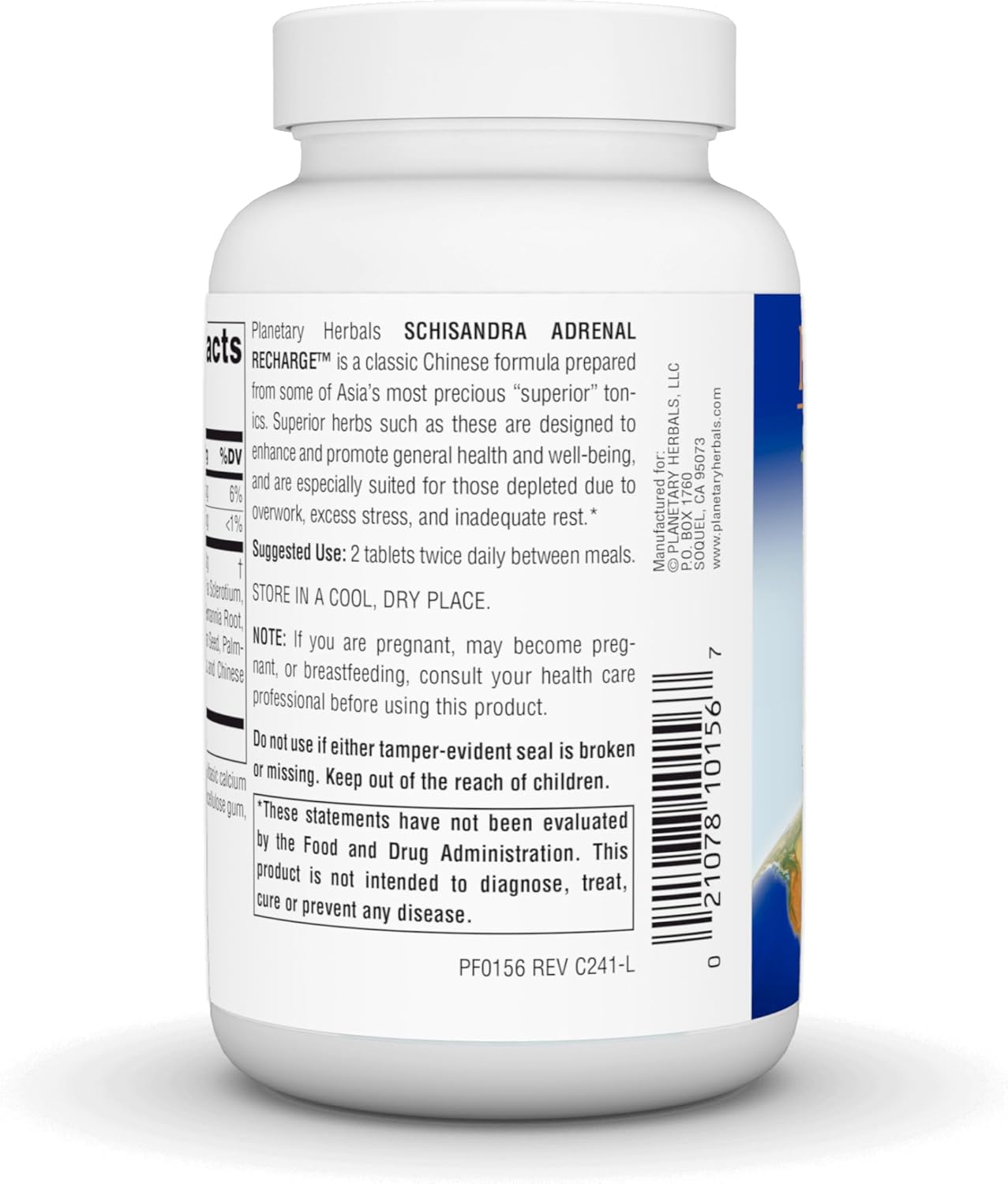 Schisandra Adrenal Complex 710mg Tablets with Yam Rhizome, Poria Sclerotium - 120 Count