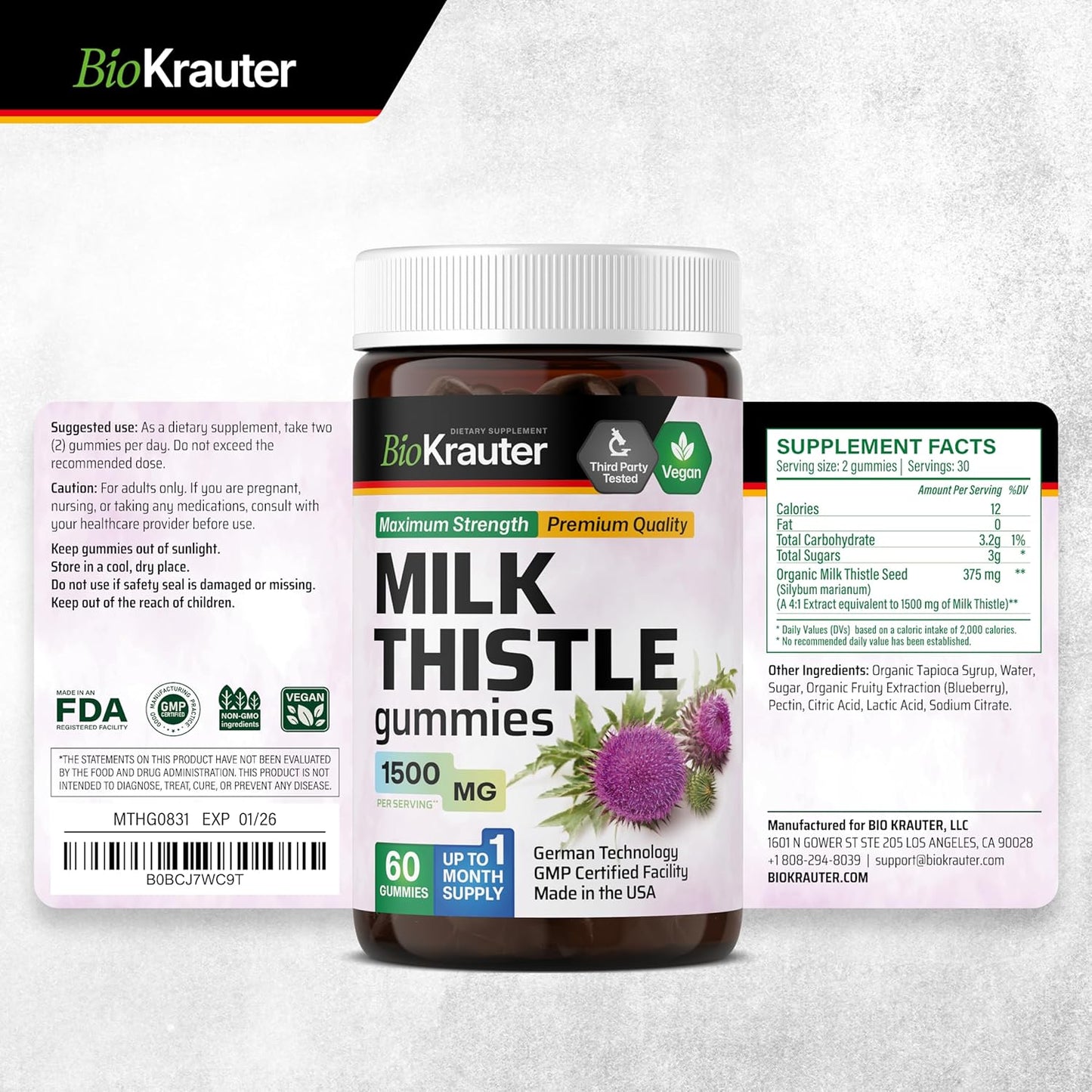 Schisandra Tincture and Milk Thistle Gummies Bundle - 4 Fl. Oz. and 60 Gummies