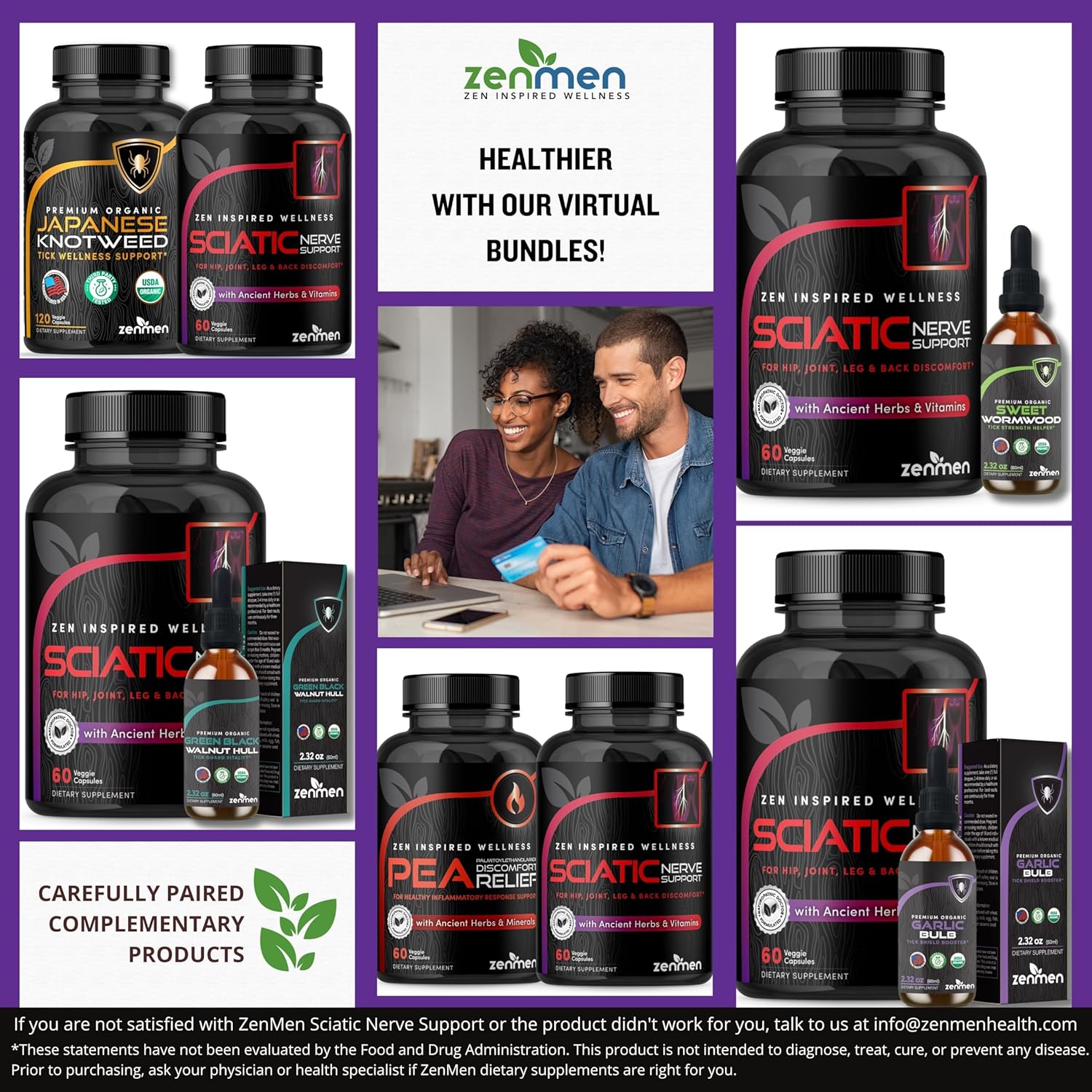 Sciatic Nerve Support Capsules - Natural Herbs & Vitamins for Lower Back, Joint, & Leg Relief - 60 Vegan Capsules, Made in USA