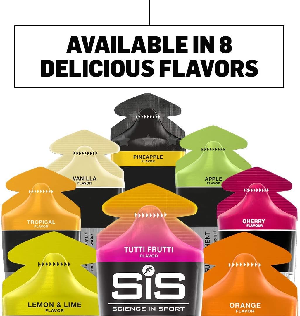Science in Sport Isotonic Energy Gel Pack - Tropical Flavor, 22g Carbs, Performance & Endurance Gels, Fast-Acting Formula - 2 Fl Oz (Pack of 6)