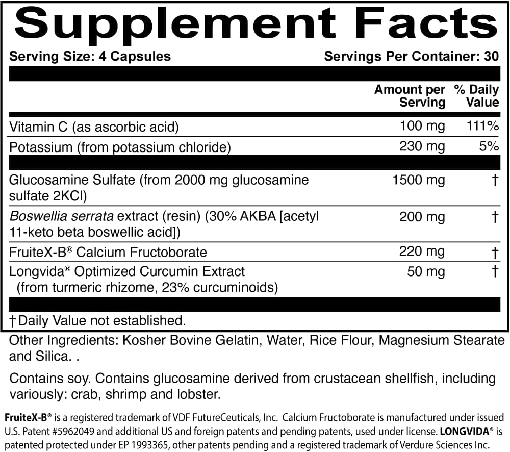 ScienceBased Health JointProtect - Advanced Joint Support Formula with Glucosamine, Boswellia, Curcumin, Vitamin C - 120 Caps
