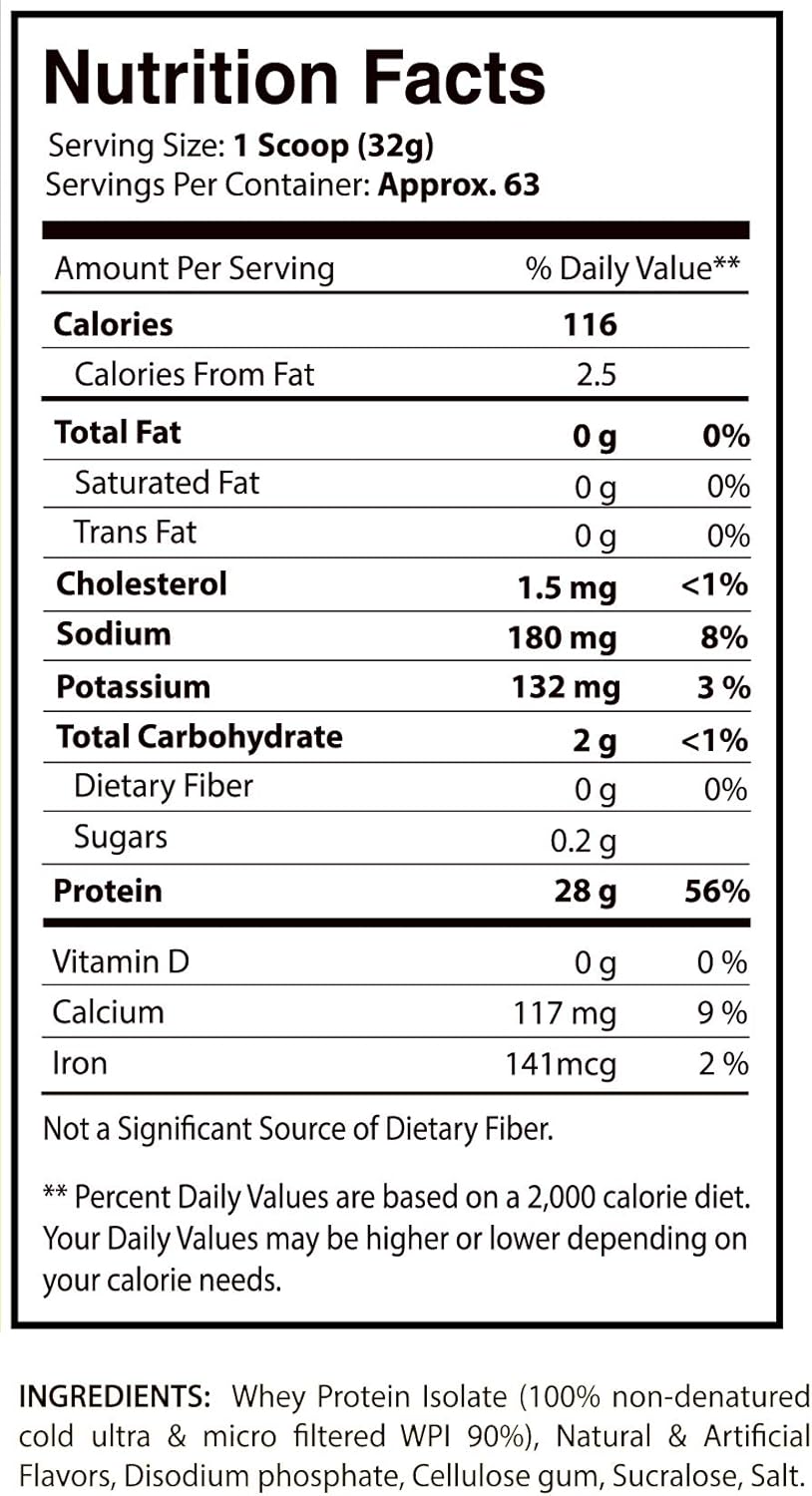 Scilabs Nutrition Iso Fuzion Salted Caramel Whey Isolate Protein Powder - 28g Protein, 4.4lb