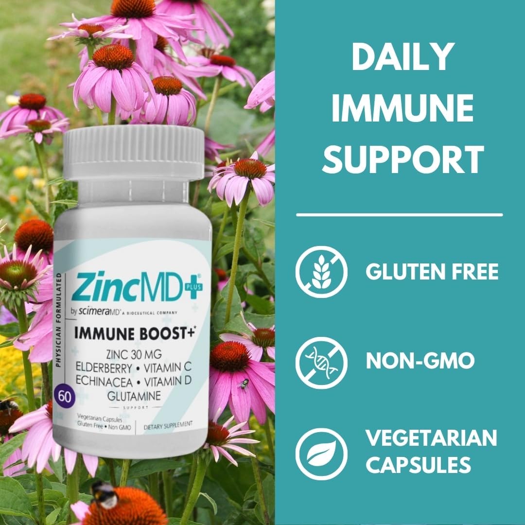 Scimera Bioscience Immune Support Supplement with Zinc, Elderberry, Vitamin C, D, Echinacea - 60 CT