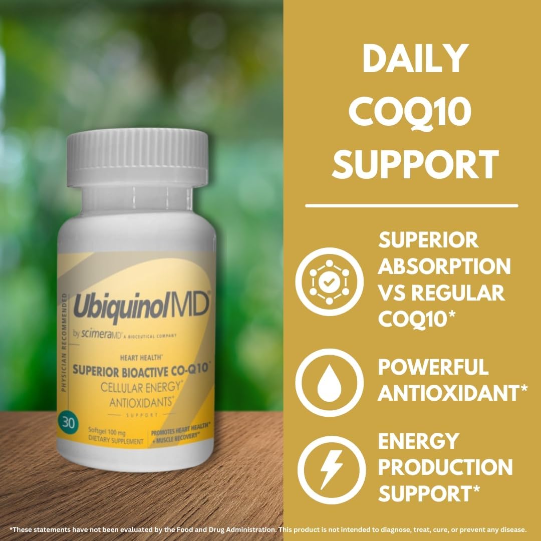 Scimera Bioscience ScimeraMD® Ubiquinol CoQ10 Kaneka QH Antioxidant Supplement 30 CT - Heart Health & Energy