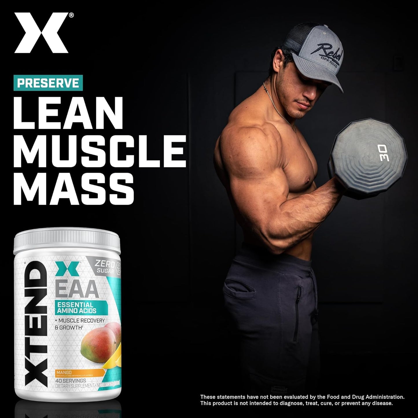 Scivation XTEND EAA + BCAA Powder for Muscle Recovery & Growth, Mango Flavor - 40 Servings