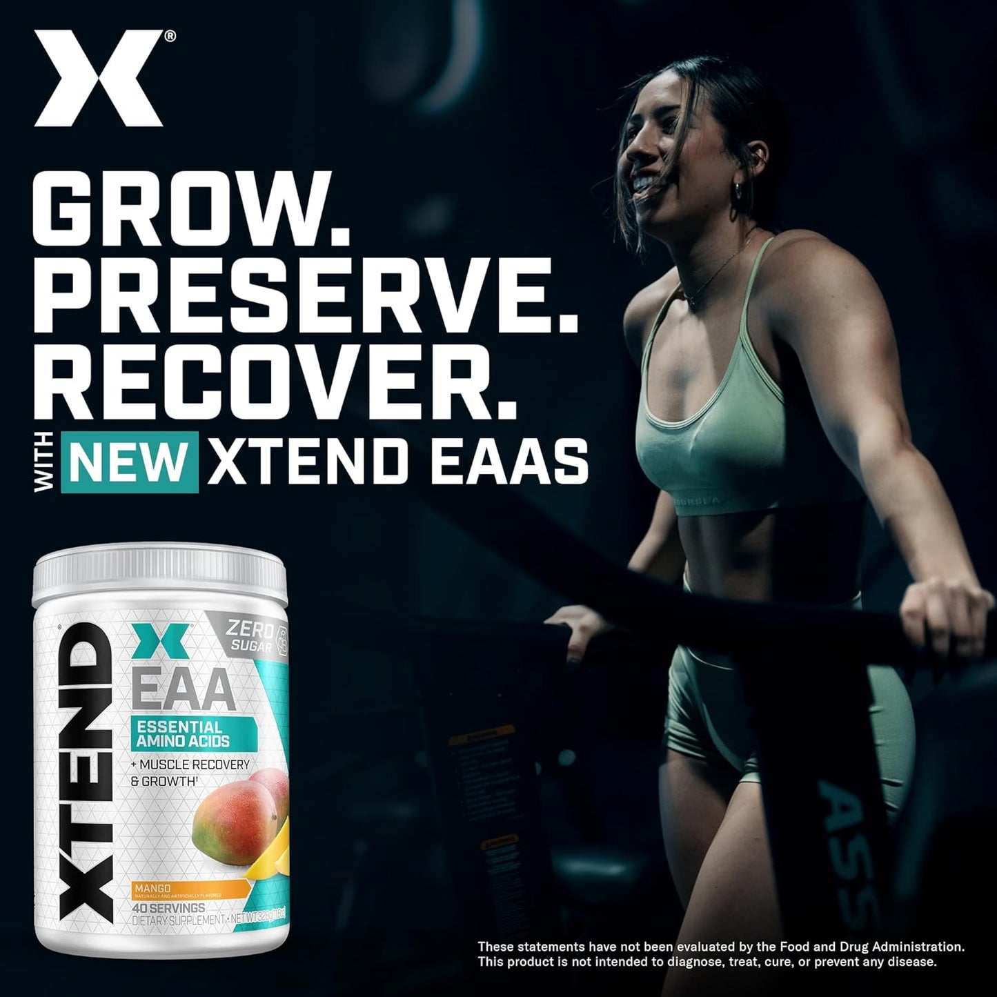 Scivation XTEND EAA + BCAA Powder for Muscle Recovery & Growth, Mango Flavor - 40 Servings