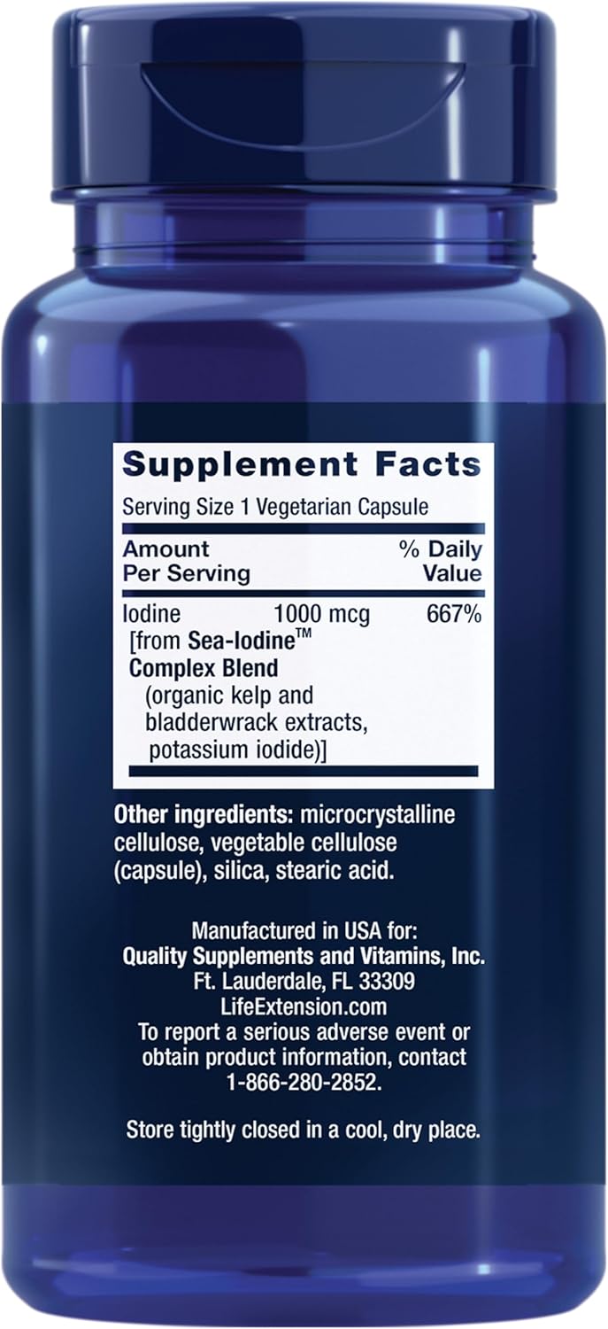 Sea-Iodine™ Supplement for Thyroid Health & Beyond - Non-GMO, Gluten-Free, Vegetarian Capsules (60 Count)