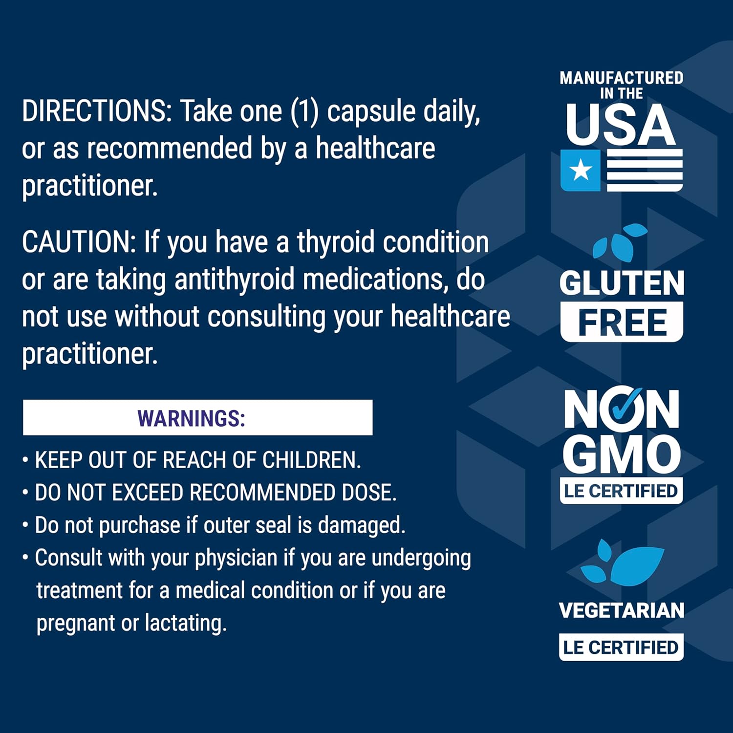 Sea-Iodine™ Supplement for Thyroid Health & Beyond - Non-GMO, Gluten-Free, Vegetarian Capsules (60 Count)