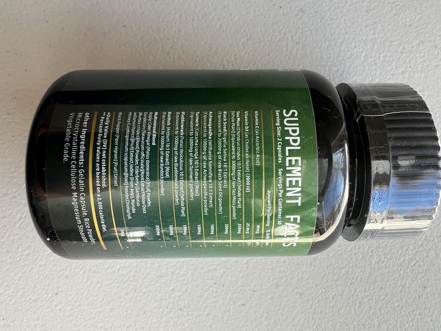Sea Moss and Shilajit Supplement Bundle with Black Seed Oil, Ashwagandha, Ginger, Rhodiola Rosea, Panax Ginseng - 60 Count