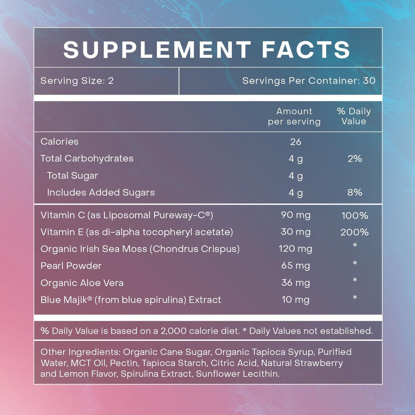 Sea Moss Glow Gummies with Hair Skin and Nails Vitamins - 60 Count for Women & Men