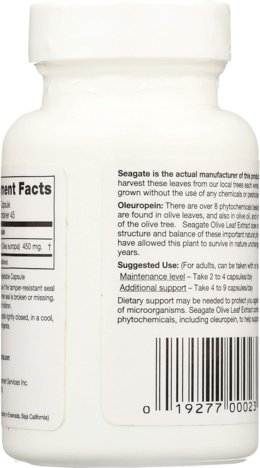 Seagate Olive Leaf Extract Capsules - 450mg, 45 Count