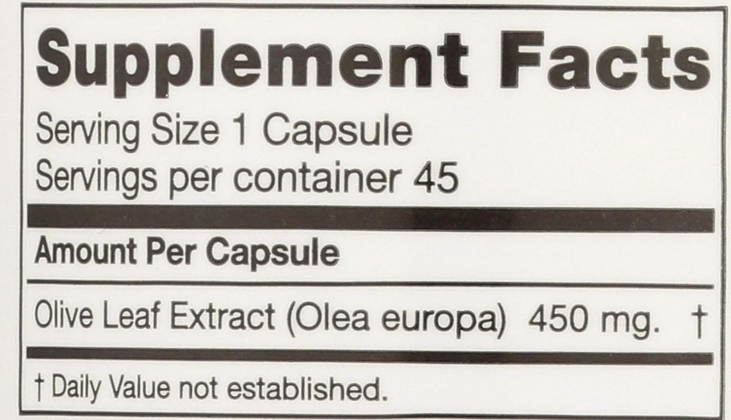 Seagate Olive Leaf Extract Capsules - 450mg, 45 Count