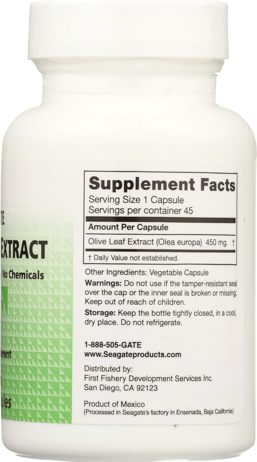 Seagate Olive Leaf Extract Capsules - 450mg, 45 Count