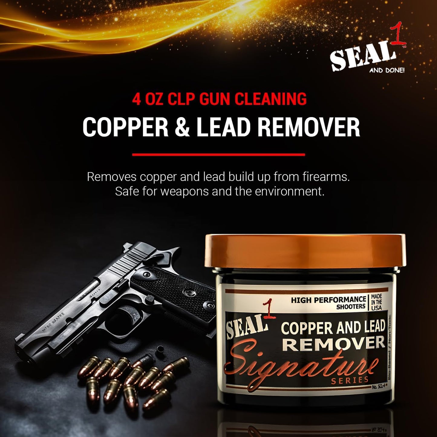 SEAL1 Copper & Lead Remover CLP Plus - 4 oz Gun Cleaning Solution for Firearms