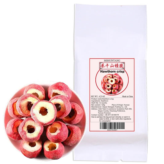 Seedless Dried Hawthorn 4.23oz/120g - Whole Hollow Stem - Sour, Sweet & Crisp - Perfect for Hawthorn Tea