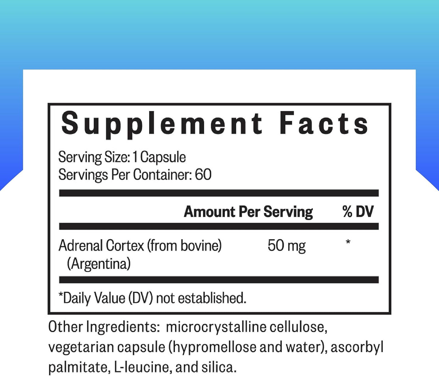 Seeking Health Adrenal Cortex Capsules - Supports Healthy Nervous System & Energy - Gluten-Free & Dairy-Free - 50 mg, 60 Count