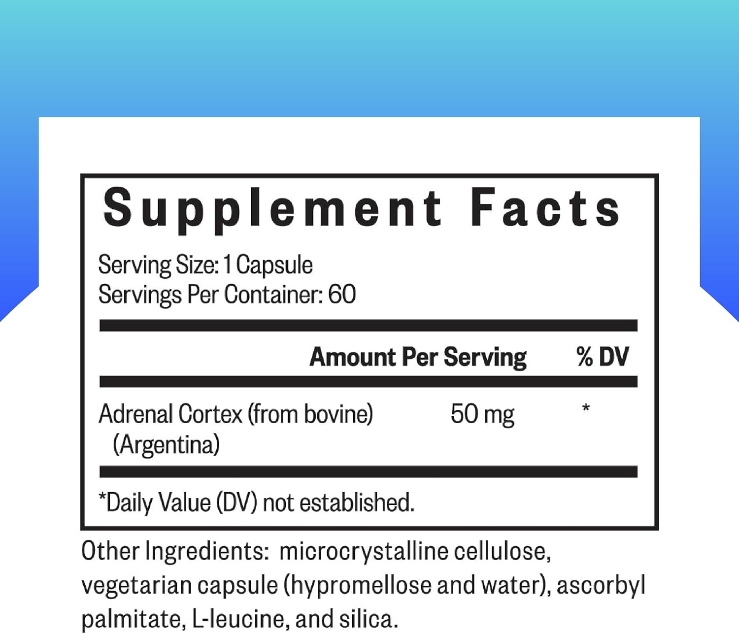 Seeking Health Adrenal Cortex Capsules - Supports Healthy Nervous System & Energy - Gluten-Free & Dairy-Free - 50 mg, 60 Count