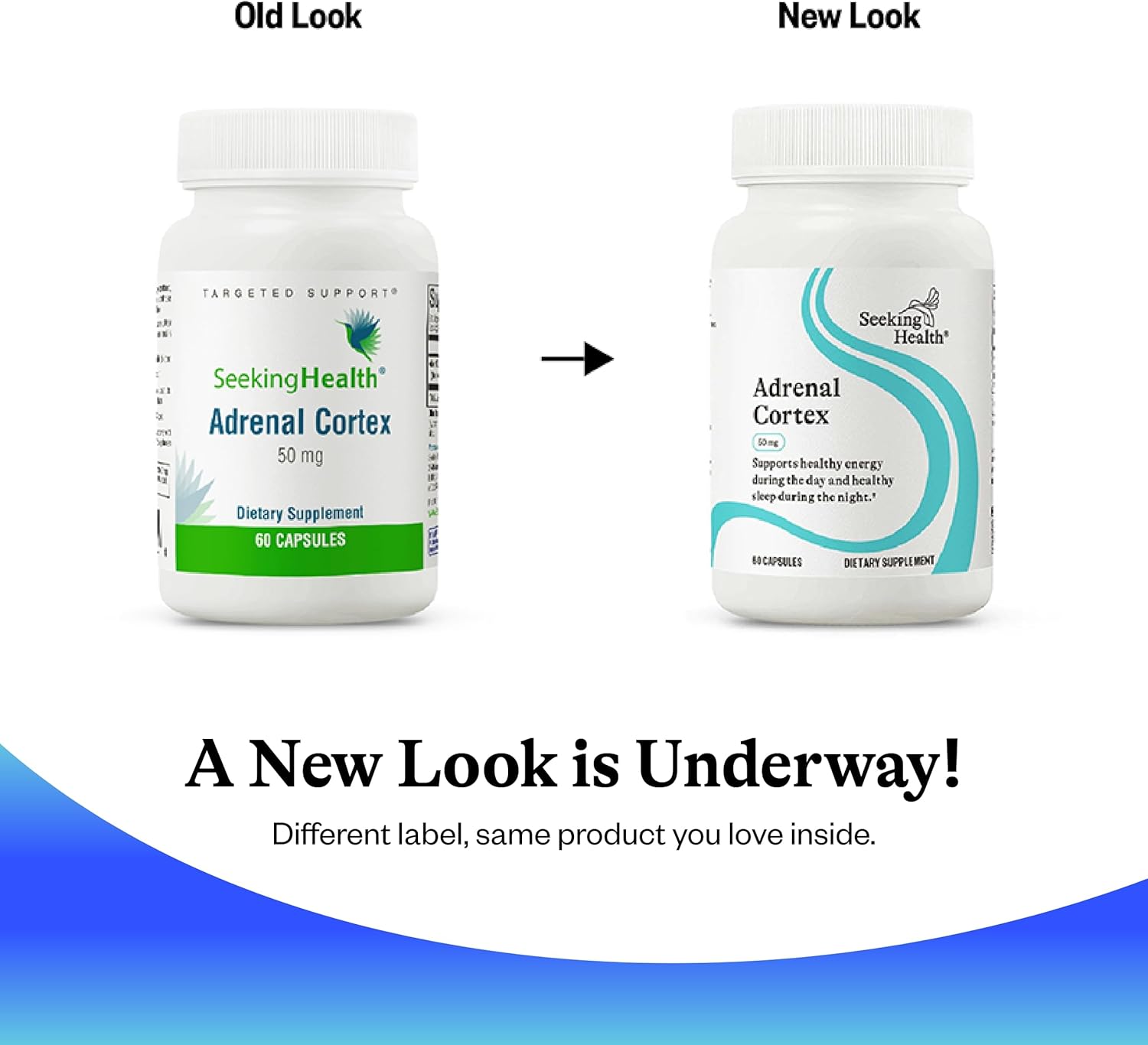 Seeking Health Adrenal Cortex Capsules - Supports Healthy Nervous System & Energy - Gluten-Free & Dairy-Free - 50 mg, 60 Count