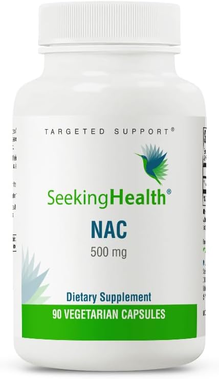 Seeking Health N-Acetyl-L-Cysteine 500mg Capsules - Powerful Detox Support - 90 Easy-to-Swallow Capsules - Allergen-Free