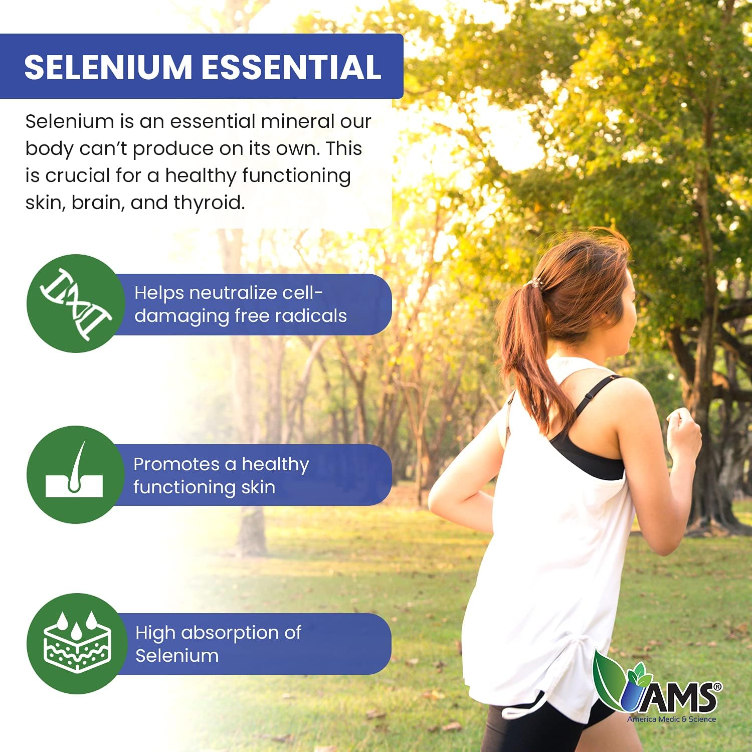 Selenium 200 mcg Dietary Supplement for Immune Support and Thyroid Health - Pack of 60 Tablets