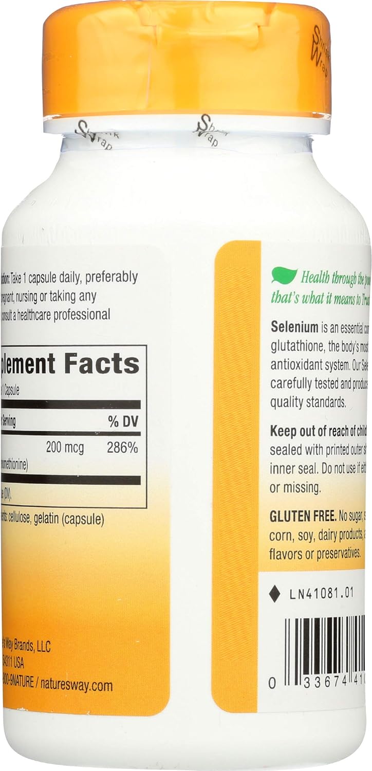Selenium 200mcg Capsules for Immune Support - 100 Count by Nature's Way