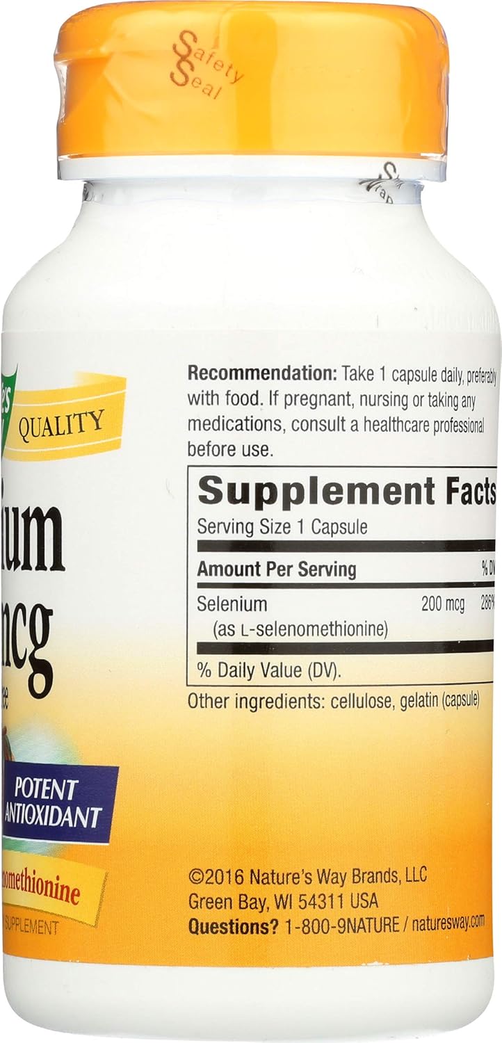 Selenium 200mcg Capsules for Immune Support - 100 Count by Nature's Way