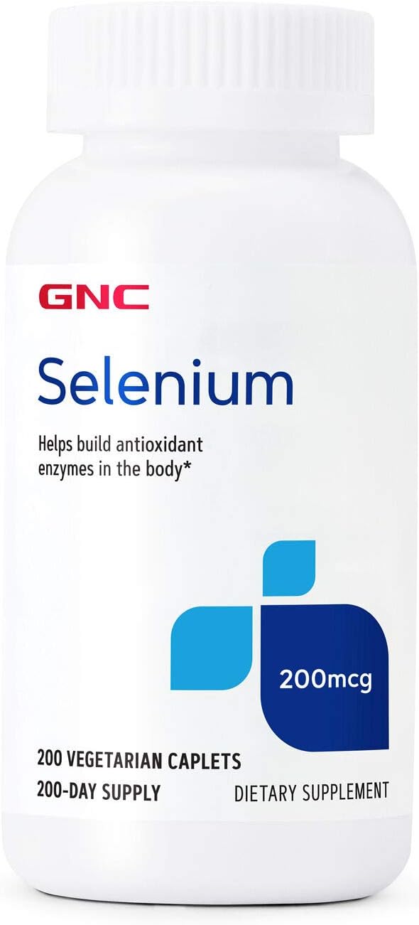 Selenium 200mcg Tablets for Antioxidant Enzymes | Essential Mineral Supplement by GNC | 200 Tablets