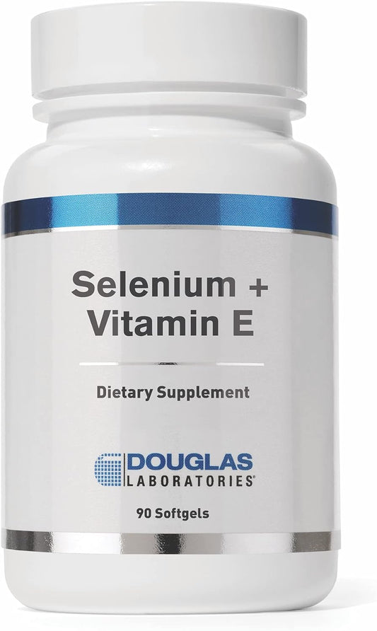 Selenium and Vitamin E Supplement | High Potency 400 I.U. Vitamin E + 50 mcg Selenium | 90 Softgels by Douglas Laboratories