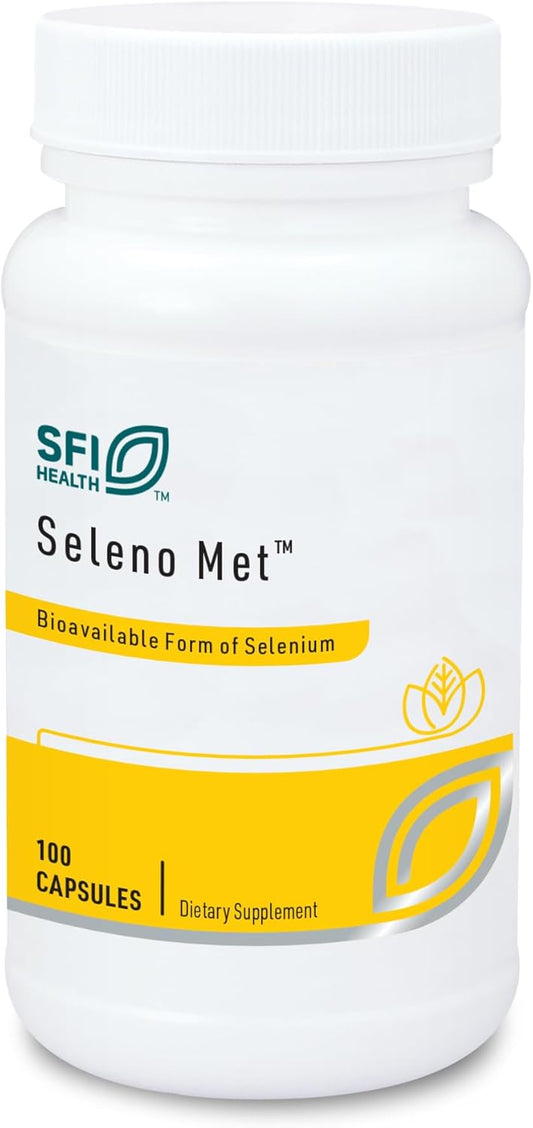 Selenium Supplement - Klaire Labs Seleno Met with 200mcg Selenomethionine for Allergen-Free Antioxidant Support (100 Capsules)