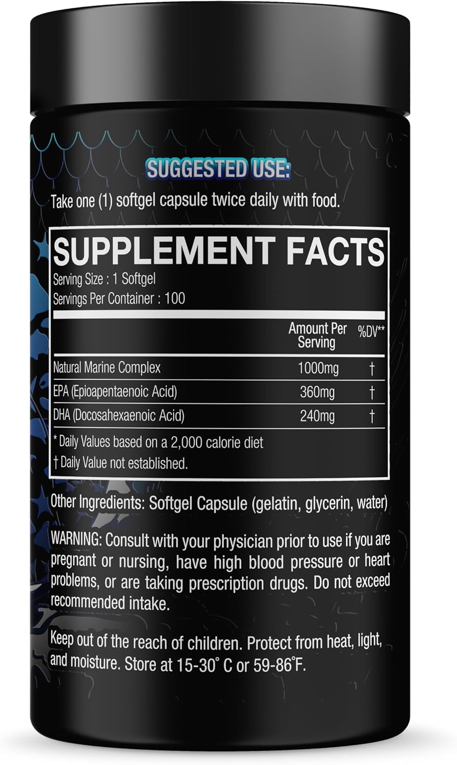Sender Brand Full Potency Fish Oil Supplement with EPA and DHA for Enhanced Brain Support and Uplift